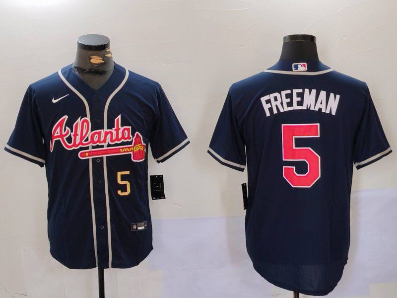 Men Atlanta Braves #5 Freeman Blue Game 2024 Nike MLB Jersey style 2->atlanta braves->MLB Jersey
